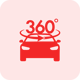Icone carré Instant T & vue 360 rouge