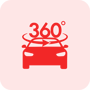 Icone carré Instant T & vue 360 rouge
