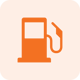 Icone carré carburant orange