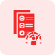 Icone carré rapports rouge