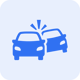 Icone carré sinistre bleu