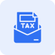 Icone carré taxe bleu