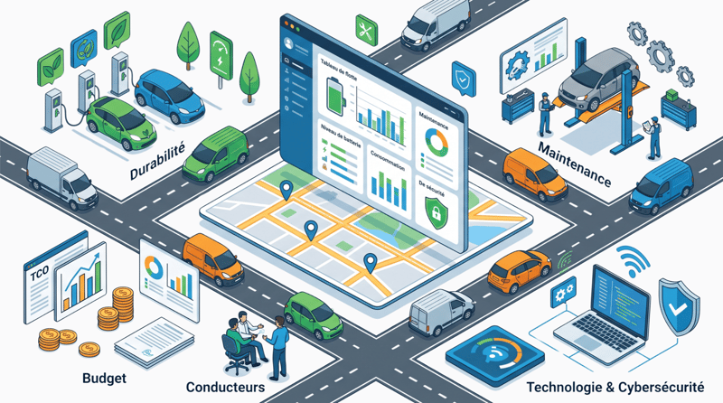 Illustration article de blog carte gestion de flotte