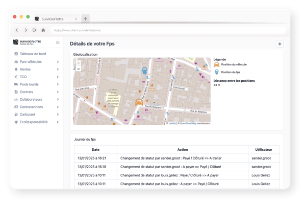 Illustration détail du FPS fenêtre de navigation portail SDF