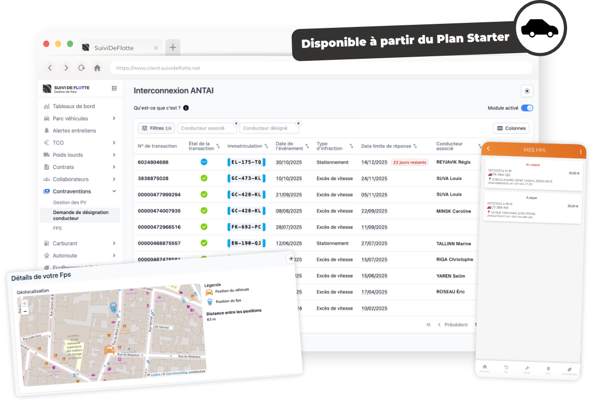 Illustration module gestion des contraventions multiscreen