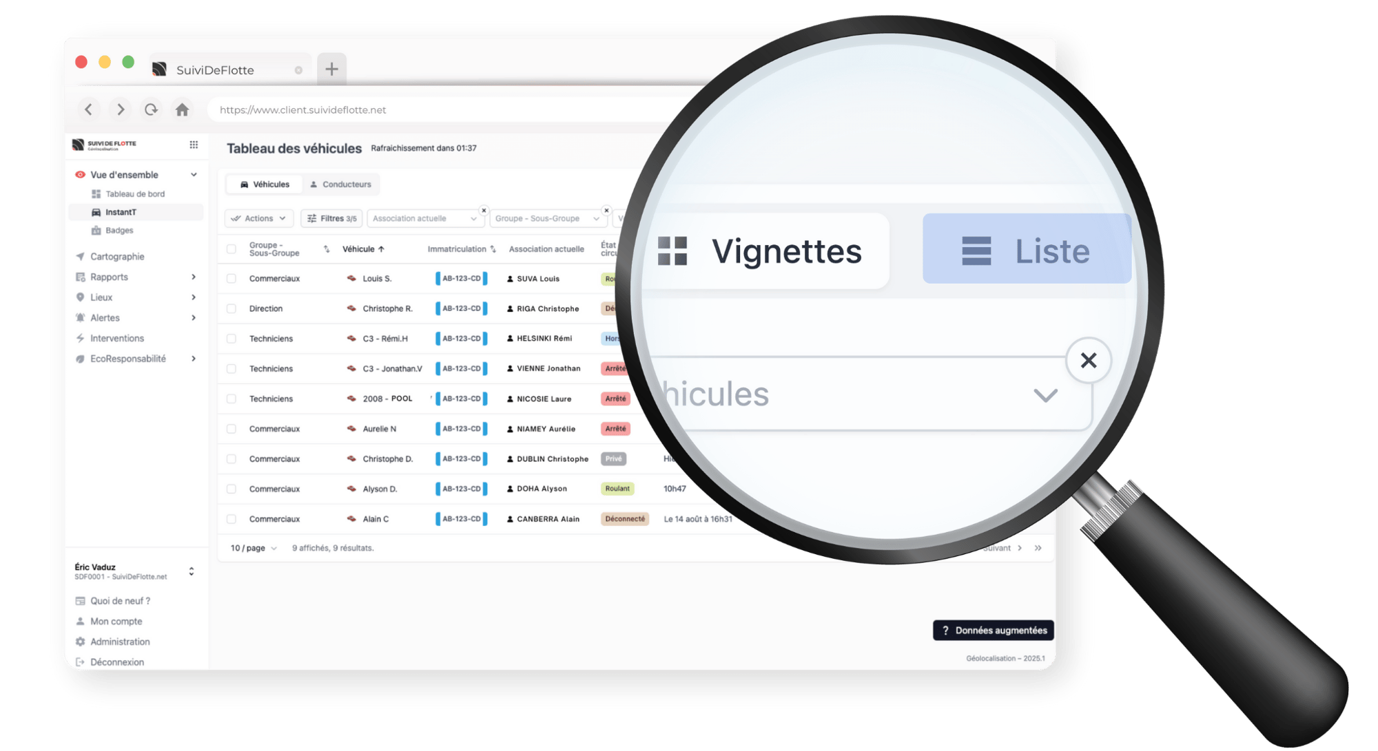 Instant T vue listing zoom vignettes/liste