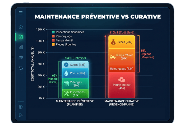 Le Graphique à Barres _ Maintenance Préventive vs Curative (Pour le KPI n°4)