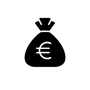 SDF-icone économies rond blanc