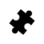 SDF-icone puzzle rond blanc