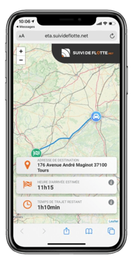 Exemple d'ETA dans l'application