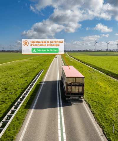 Camion sur la route en ligne droite
