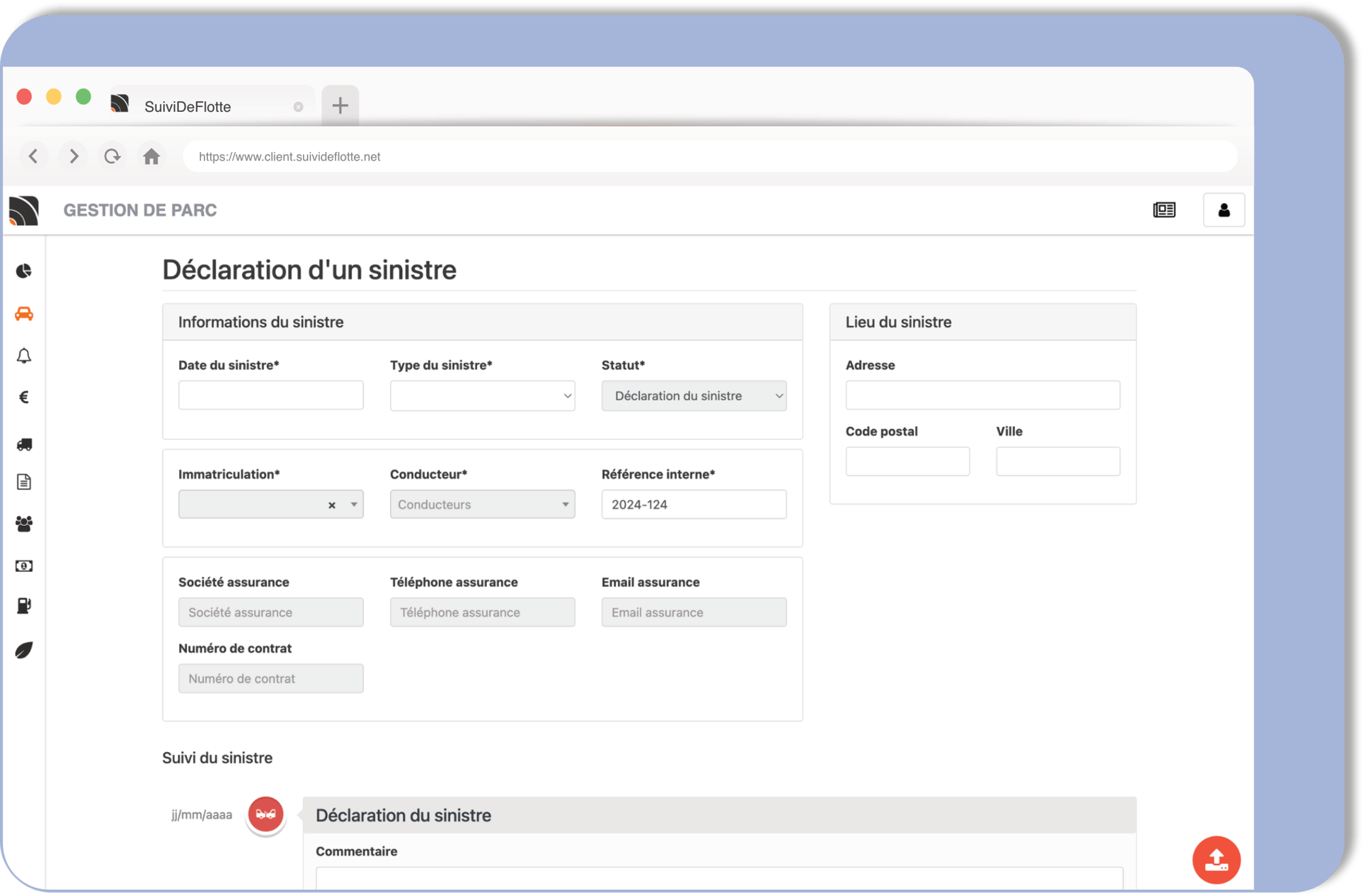 mockup nav déclaration sinistre