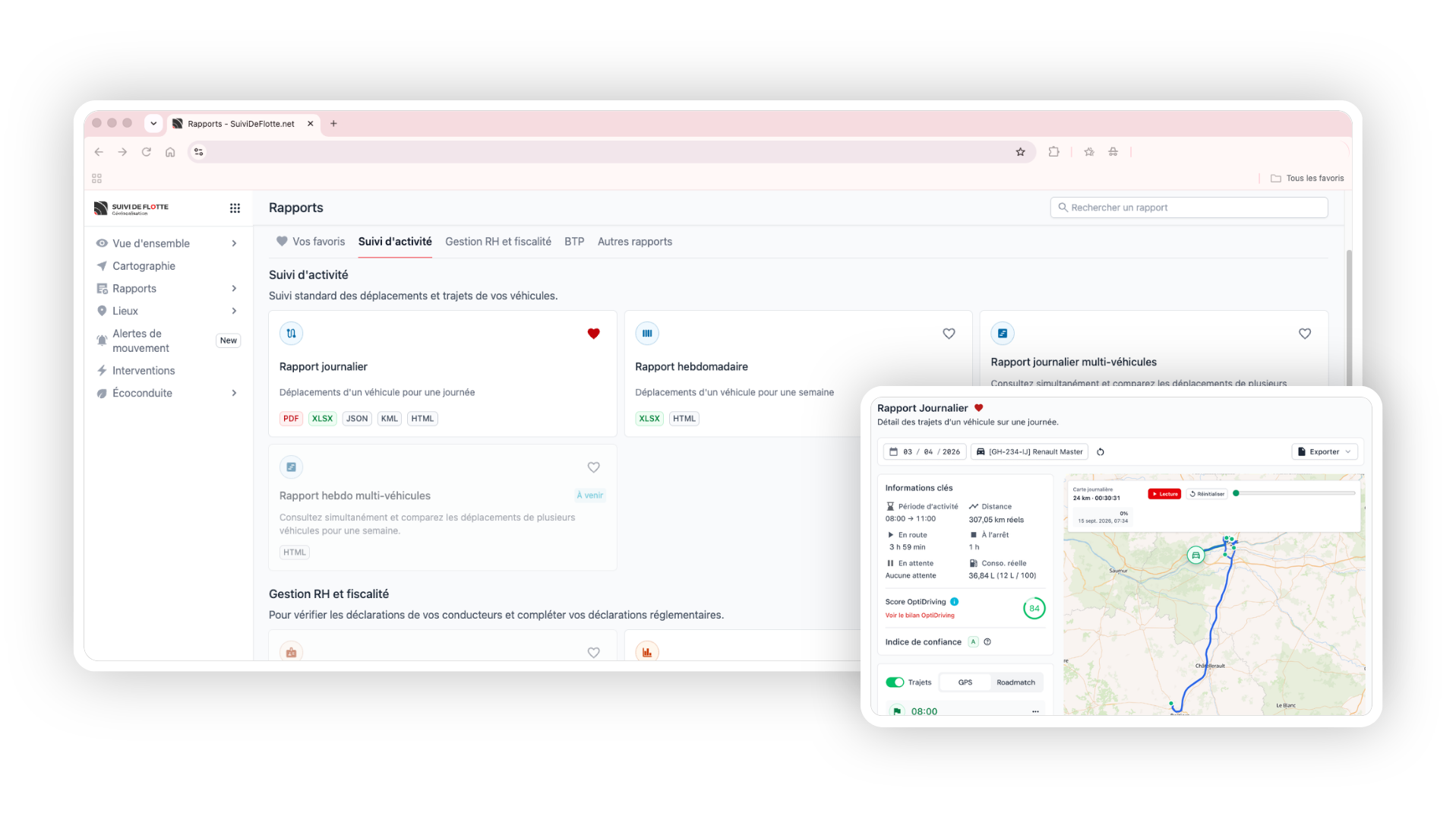 SDF - rapports dactivité et rapport journalier